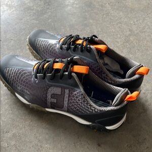 FootJoy Gray and Orange Athletic Shoes with Breathable Mesh